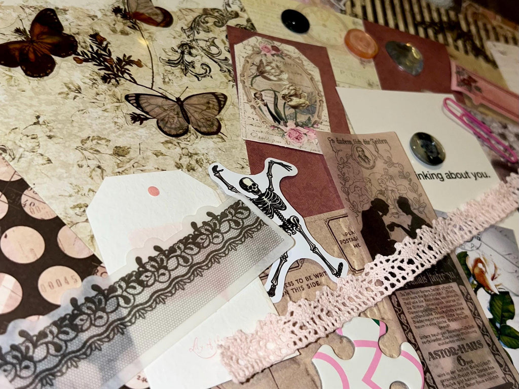 Soft Gothic Journal Kit: Dark Romantic Ephemera, Collage Papers