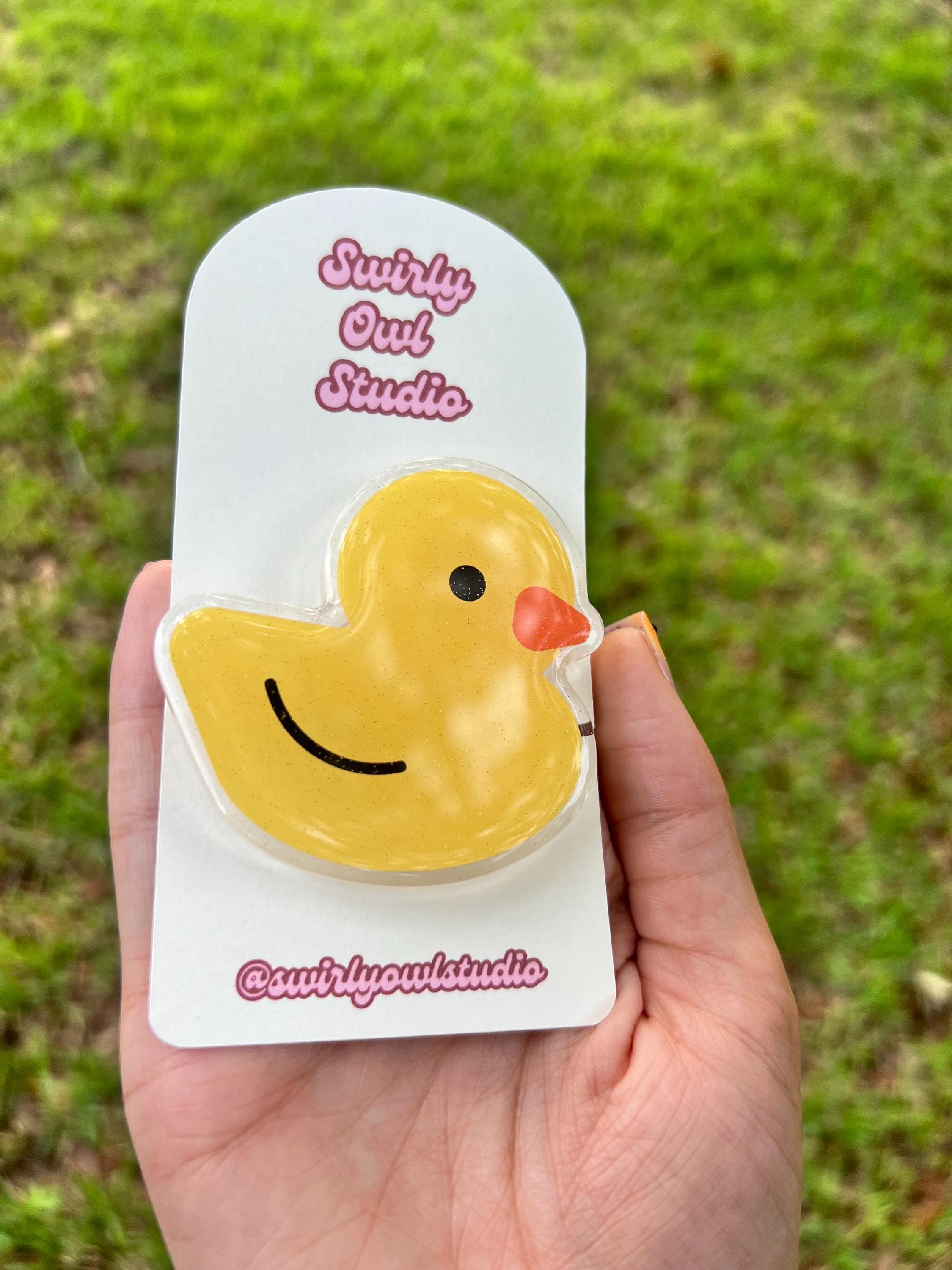 Glitter Rubber Duck Magnetic Kindle Grip- Cute Phone Stand Accessory - Phone Holder for Bookish Lovers - Gift for Book Lovers