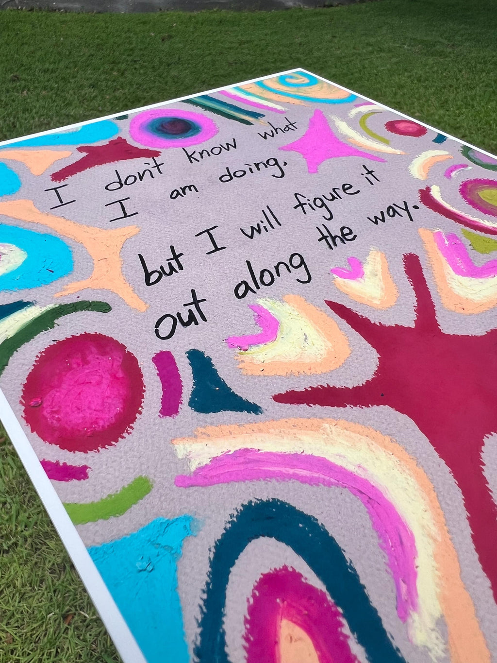 Cute Motivational Oil Pastel 8 x 10 Art Print on 100% Cotton Fine Art Paper, Inspirational Quote, Colorful Poster, Office Dopamine Decor