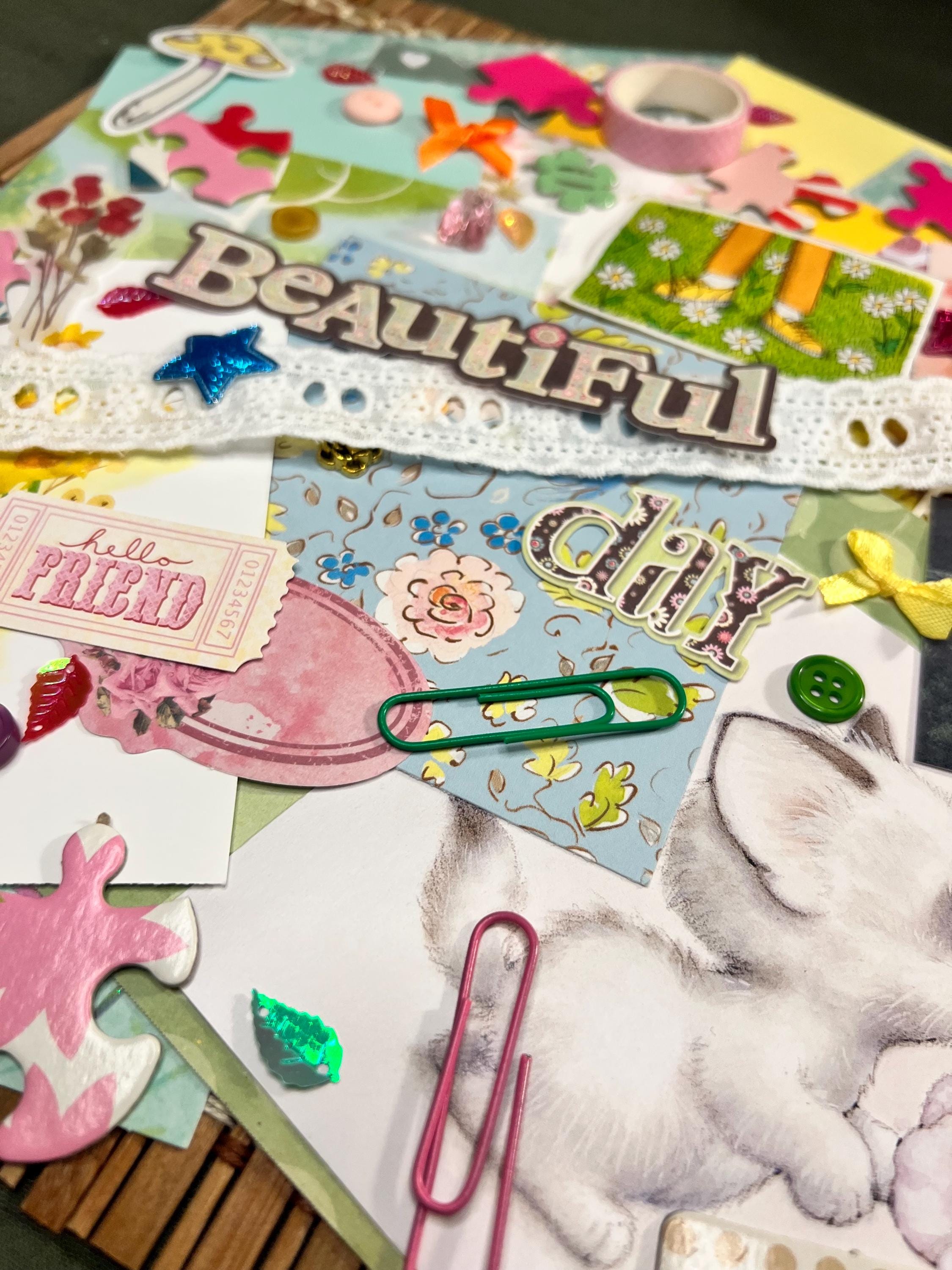 Easter Spring Junk Journal Ephemera Kit – Pastel Scrapbooking Supplies