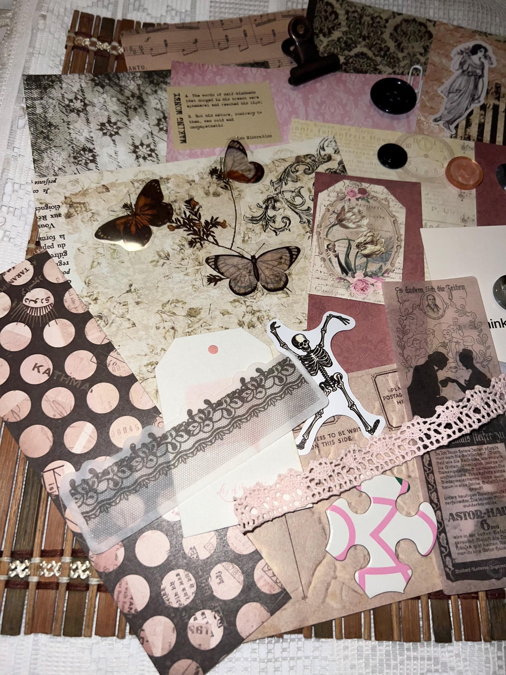 Soft Gothic Journal Kit: Dark Romantic Ephemera, Collage Papers