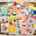 Kawaii Junk Journal Kit, Pastel Stationery, Stickers, Rhinestone Sheet