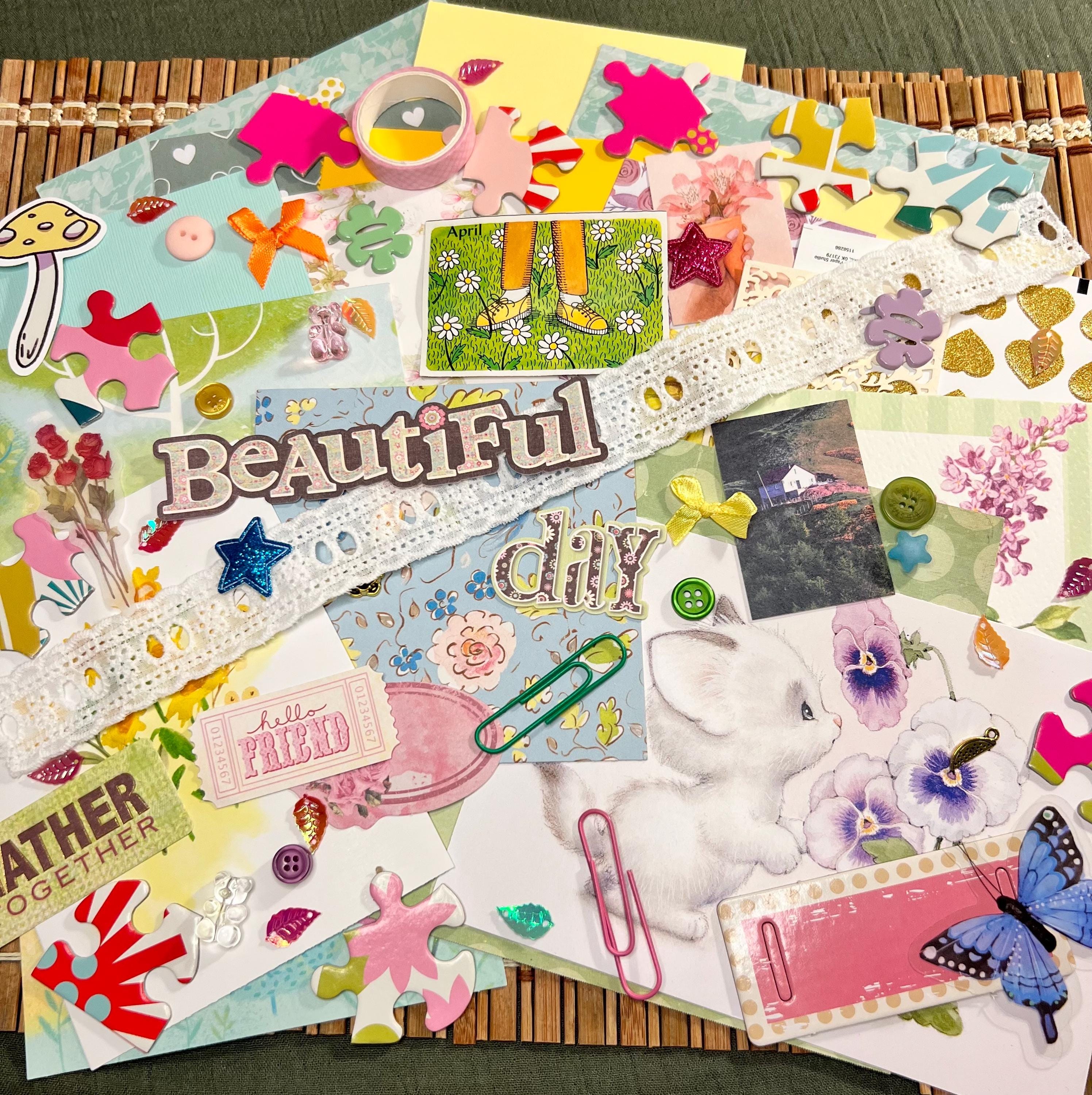 Easter Spring Junk Journal Ephemera Kit – Pastel Scrapbooking Supplies