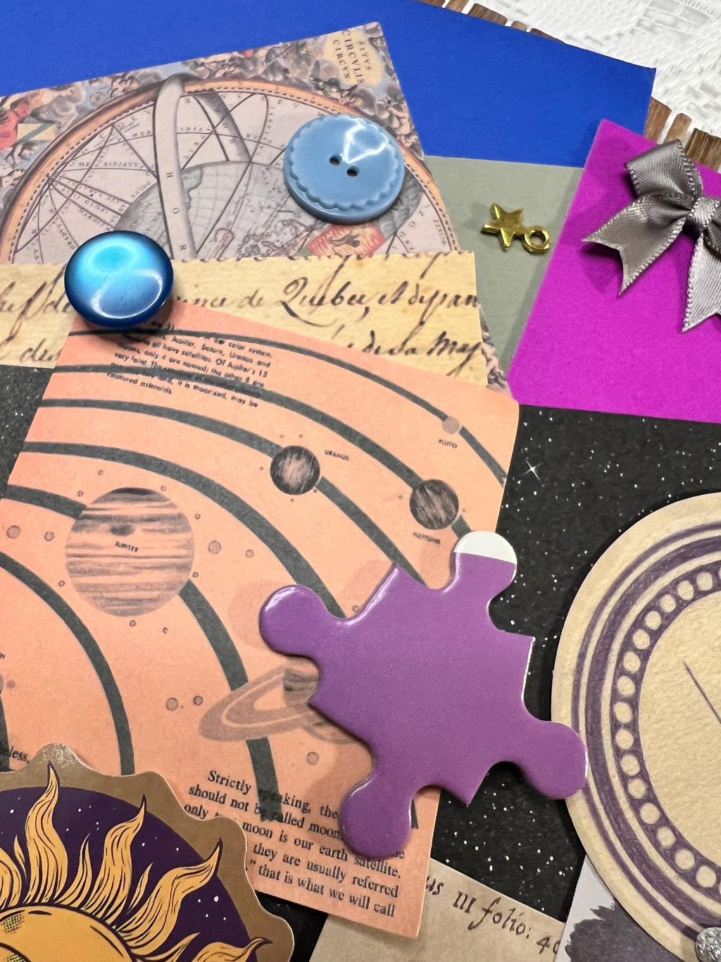 Vintage Celestial Junk Journal Kit, Astrology Whimsigoth Ephemera, Scrapbook Supplies