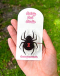 Spooky Black Widow Magnetic Glitter Kindle Grip | Whimsigoth Kindle Accessory | Goth E-Reader Stand | Handcrafted Spider Phone Stand