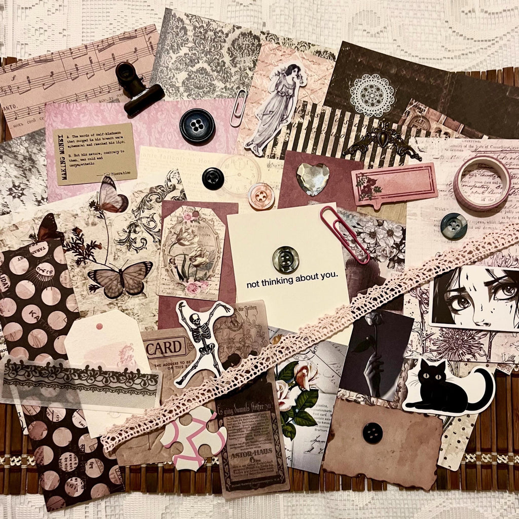Soft Gothic Journal Kit: Dark Romantic Ephemera, Collage Papers