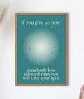 Motivational Quote Print, Teal Halftone Minimalist Art (Digital Download)