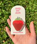 Chocolate Covered Strawberry Magnetic Kindle Grip, Glitter Strawberry Phone Holder, Cute E-Reader Accessory, Bookish Glittery Phone Grip