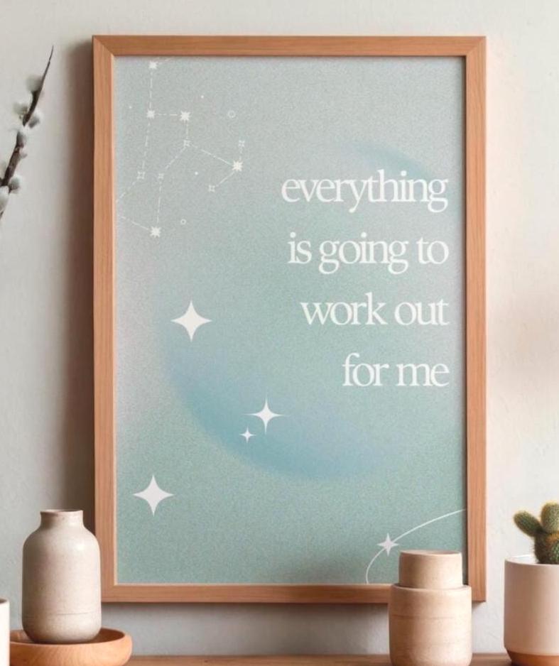 Positive Quote Wall Art, Manifestation Decor, Trendy Apartment Print (Digital Download)