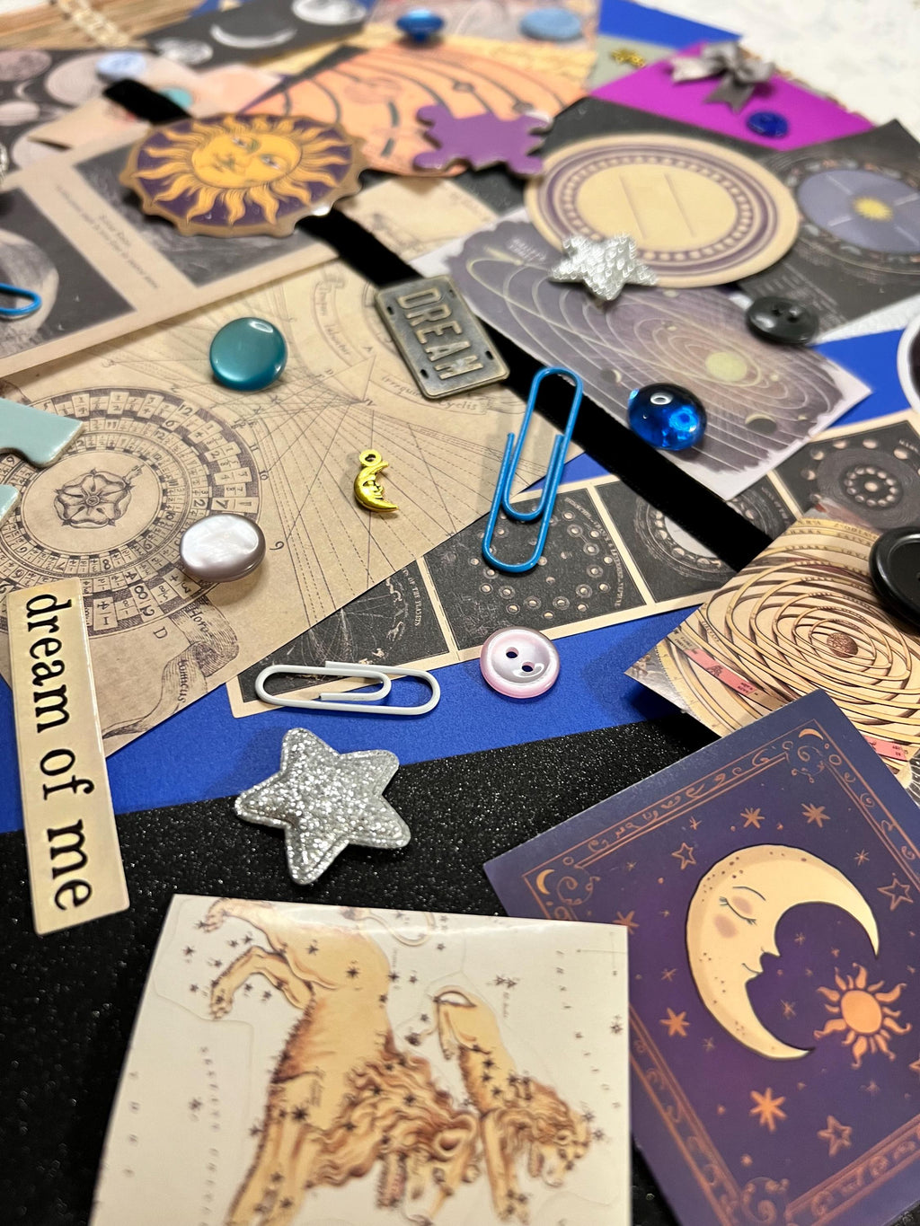 Vintage Celestial Junk Journal Kit, Astrology Whimsigoth Ephemera, Scrapbook Supplies