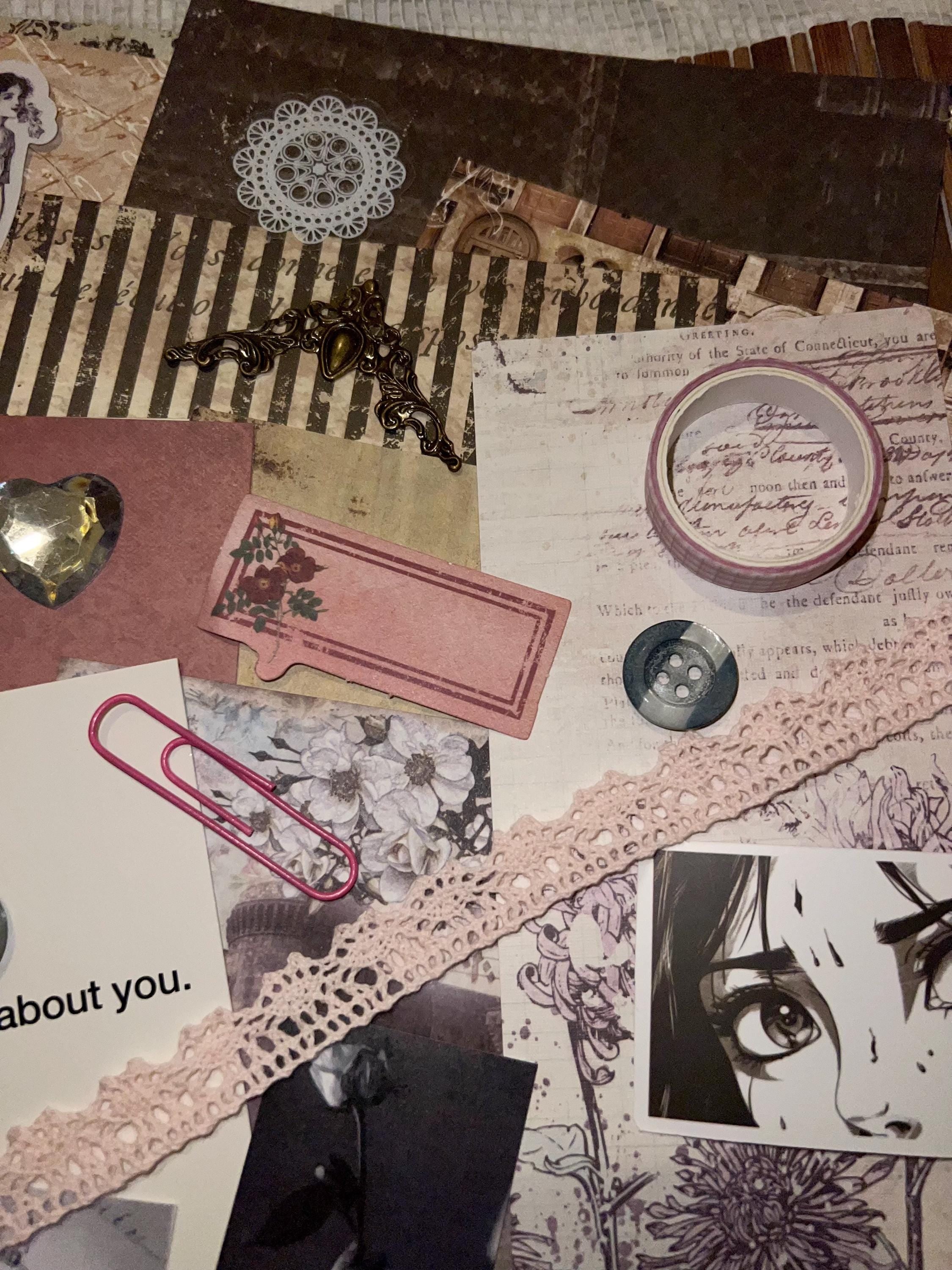 Soft Gothic Journal Kit: Dark Romantic Ephemera, Collage Papers