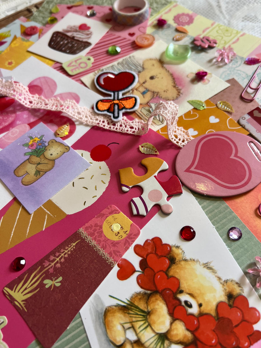 Y2K Valentine Junk Journal Kit, Retro Ephemera, Scrapbook Supplies