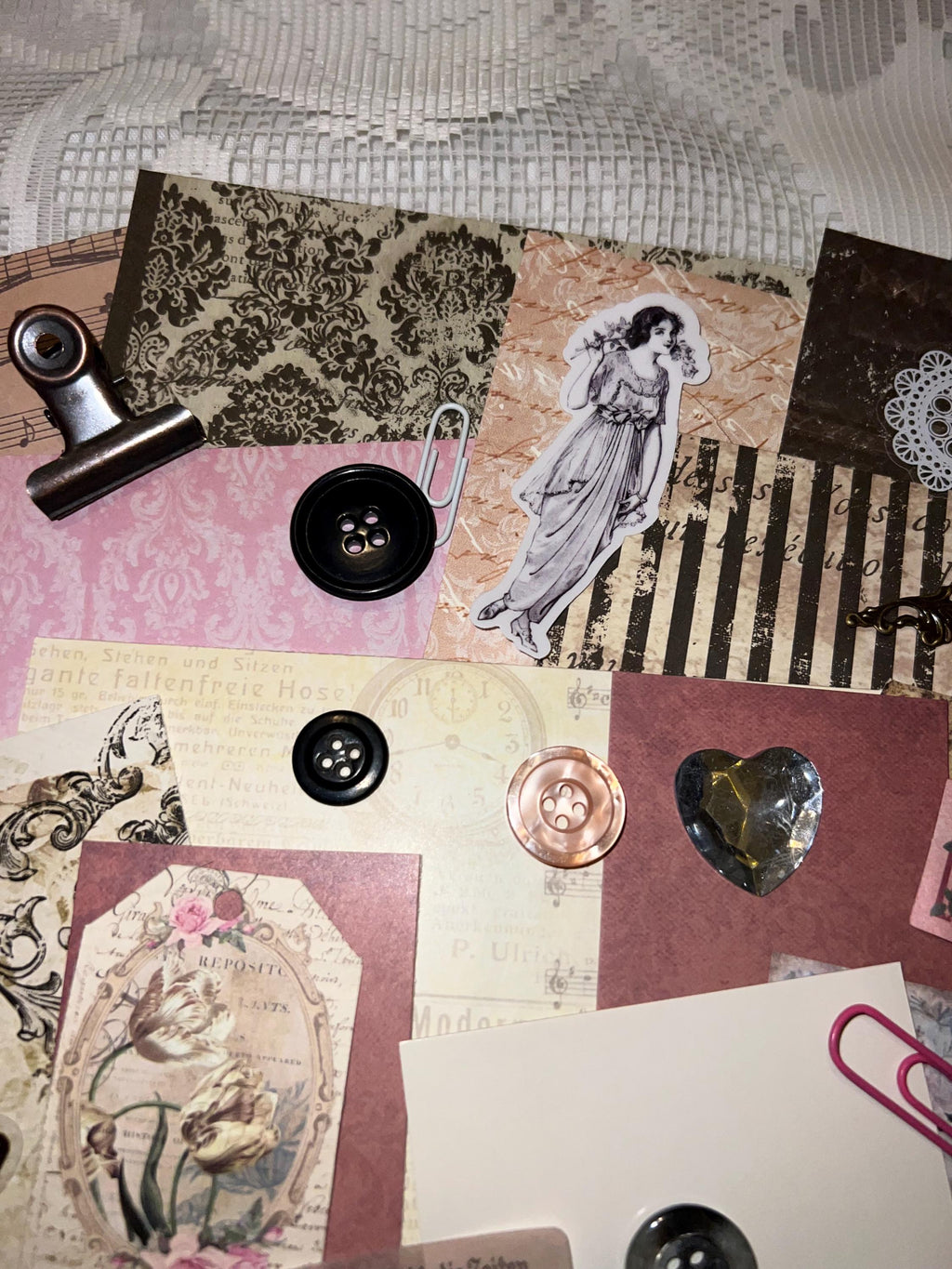 Soft Gothic Journal Kit: Dark Romantic Ephemera, Collage Papers