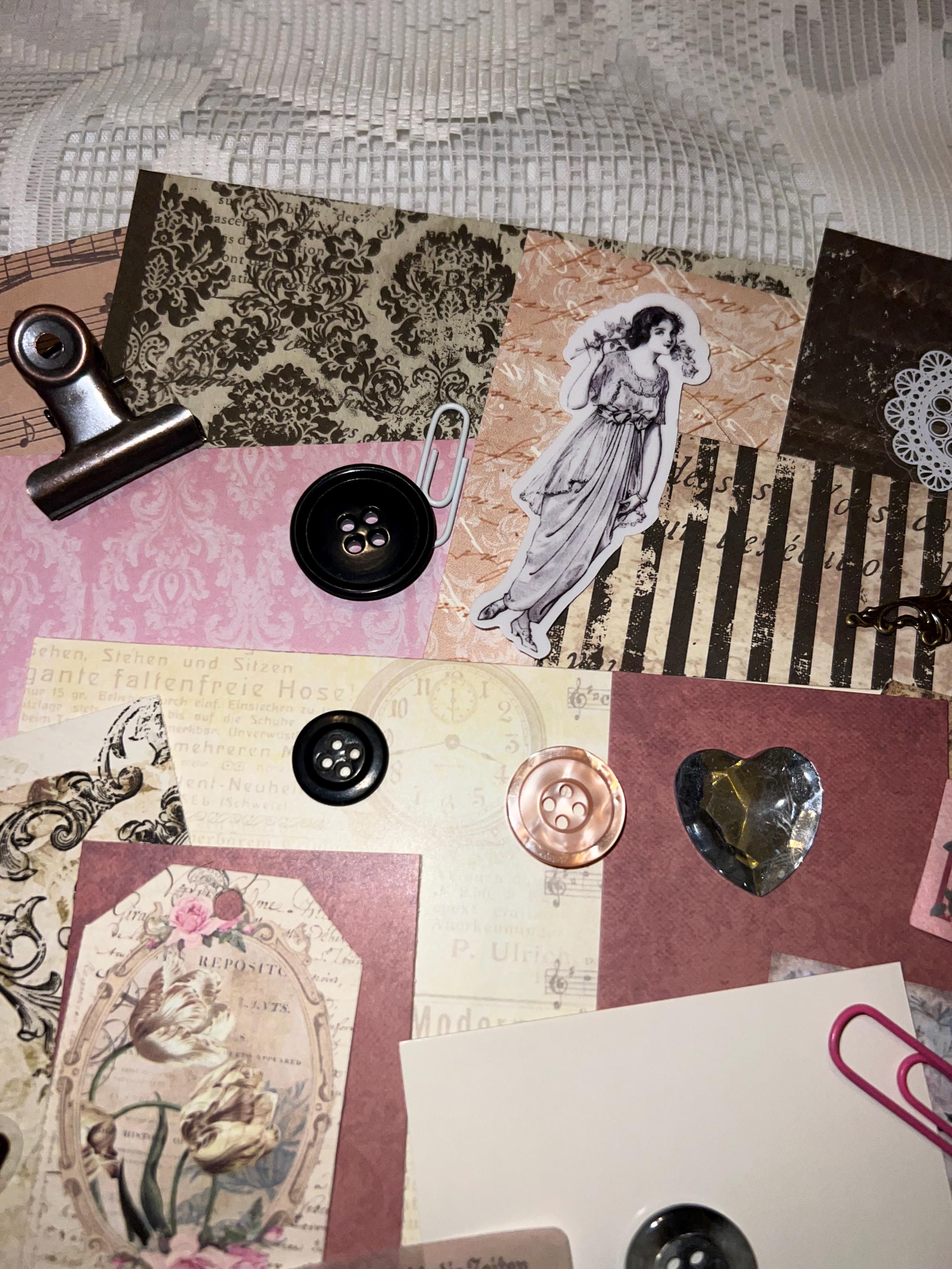 Soft Gothic Journal Kit: Dark Romantic Ephemera, Collage Papers