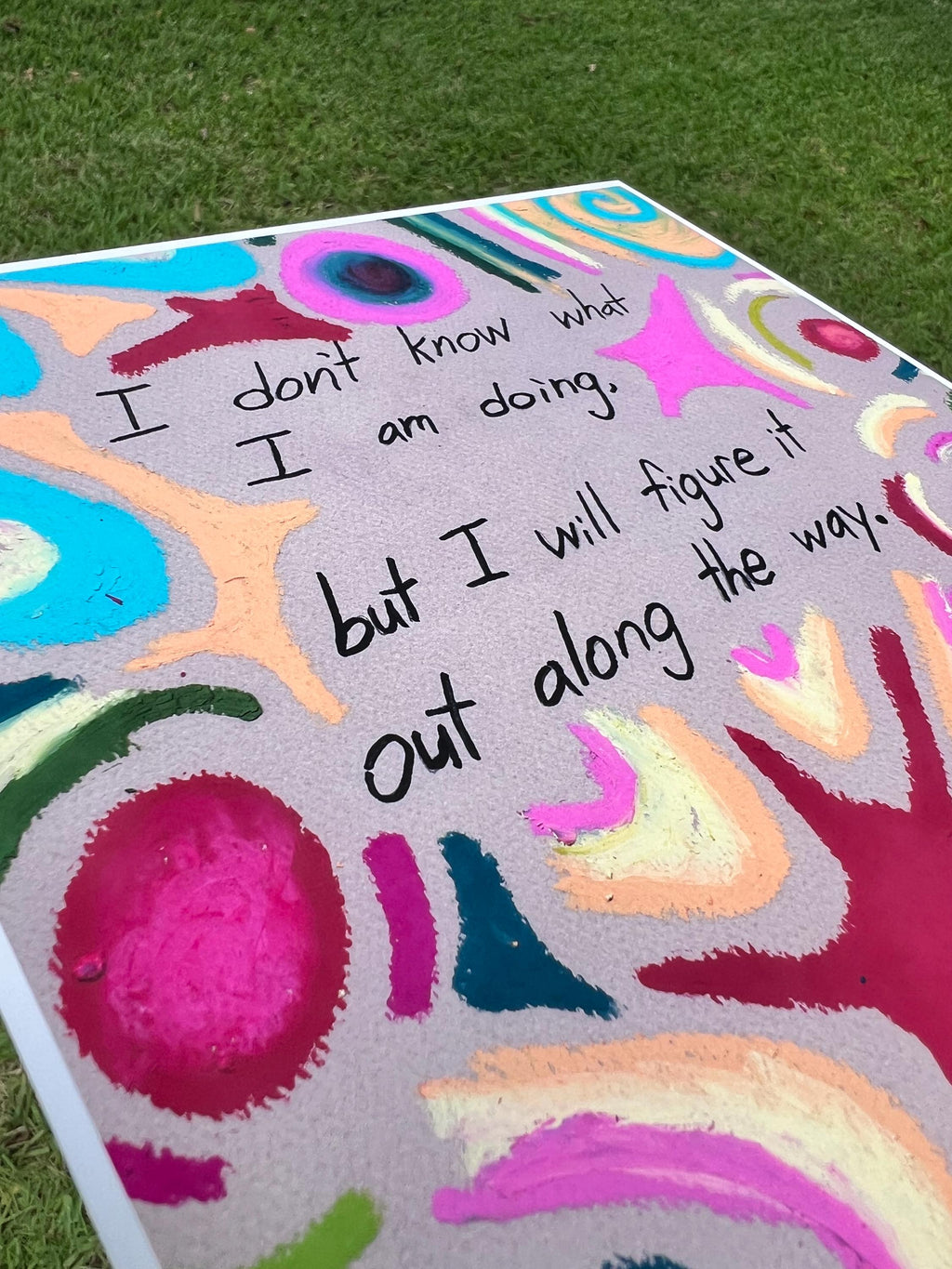 Cute Motivational Oil Pastel 8 x 10 Art Print on 100% Cotton Fine Art Paper, Inspirational Quote, Colorful Poster, Office Dopamine Decor