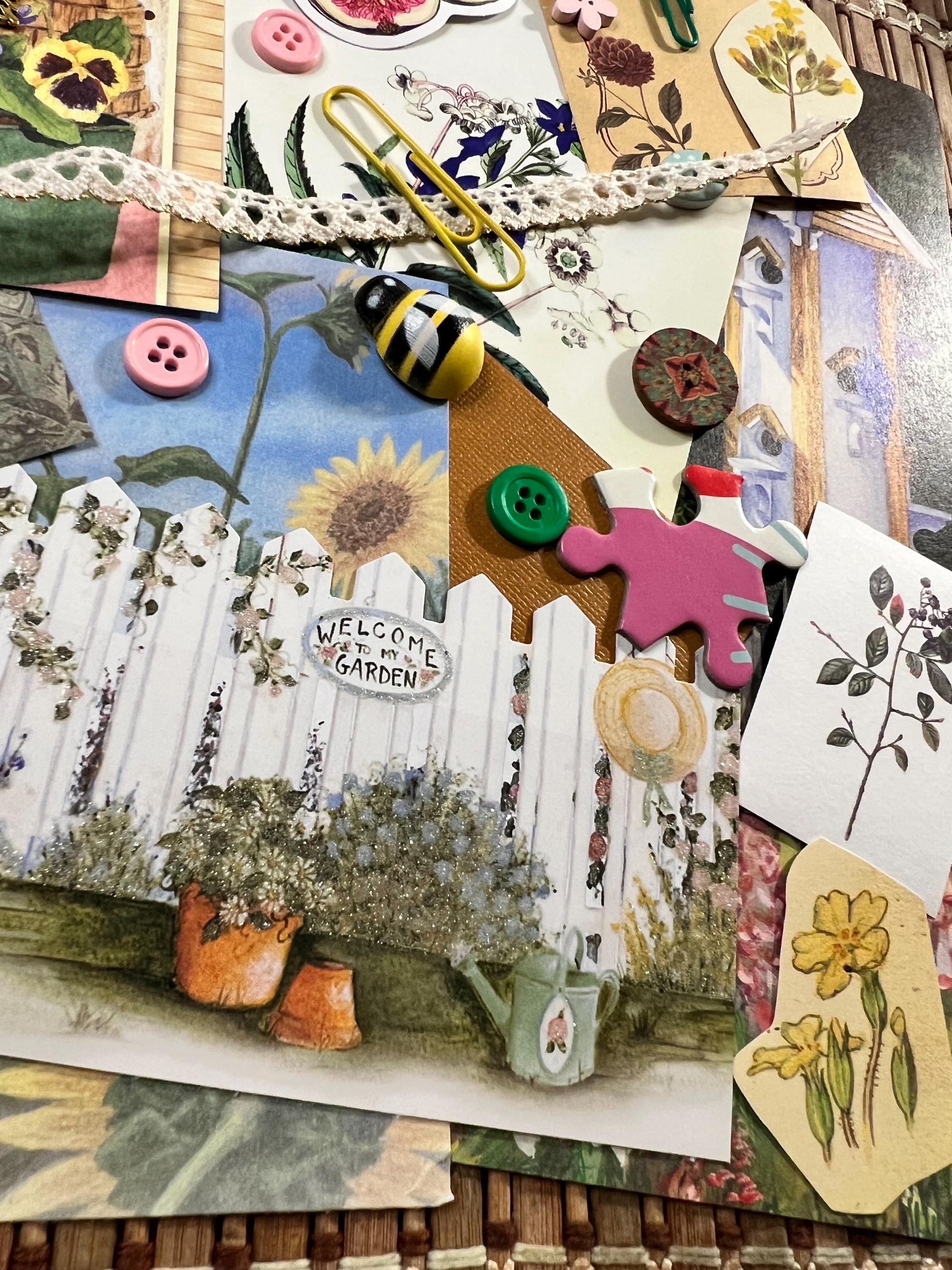 Grandmacore Junk Journal Kit – Vintage Botanical Ephemera, Cottagecore Scrapbook