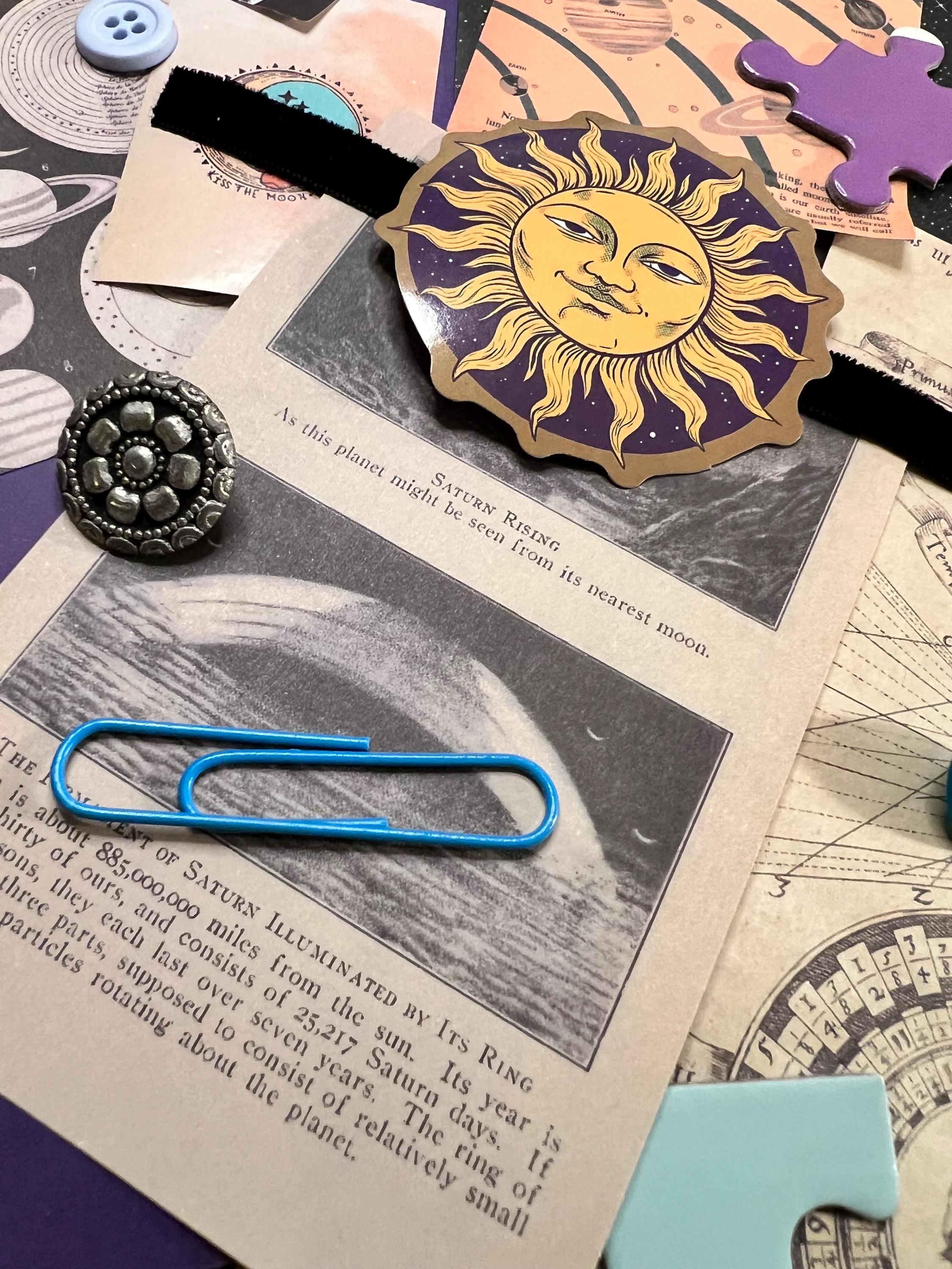 Vintage Celestial Junk Journal Kit, Astrology Whimsigoth Ephemera, Scrapbook Supplies