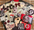 Dark Goth Grunge Journal Kit | Vintage Ephemera, Stickers, Lace, Buttons (Scrapbooking Collage)