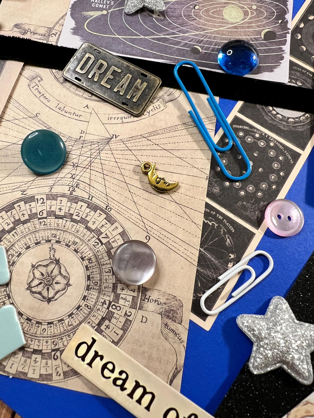 Vintage Celestial Junk Journal Kit, Astrology Whimsigoth Ephemera, Scrapbook Supplies