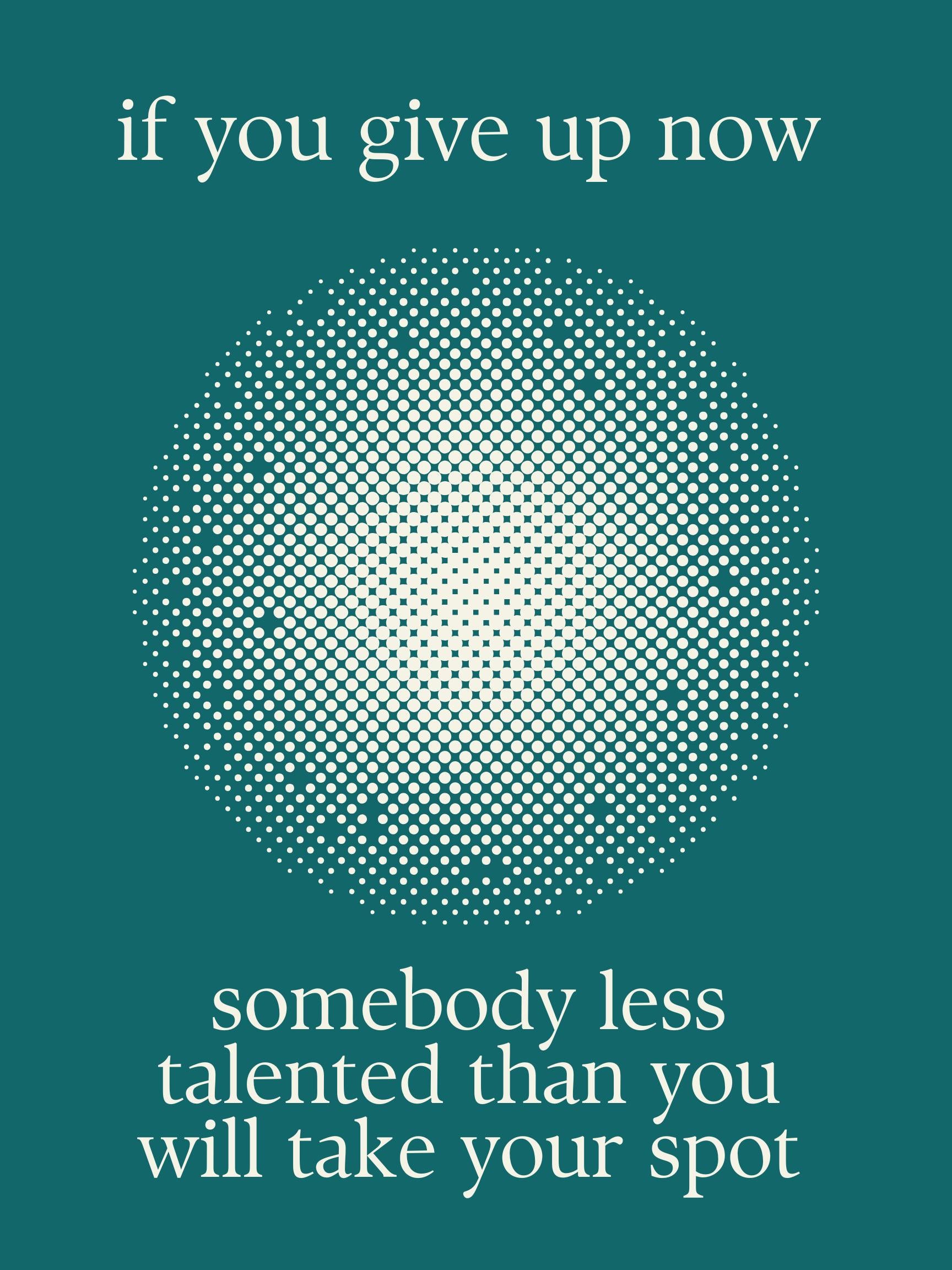 Motivational Quote Print, Teal Halftone Minimalist Art (Digital Download)