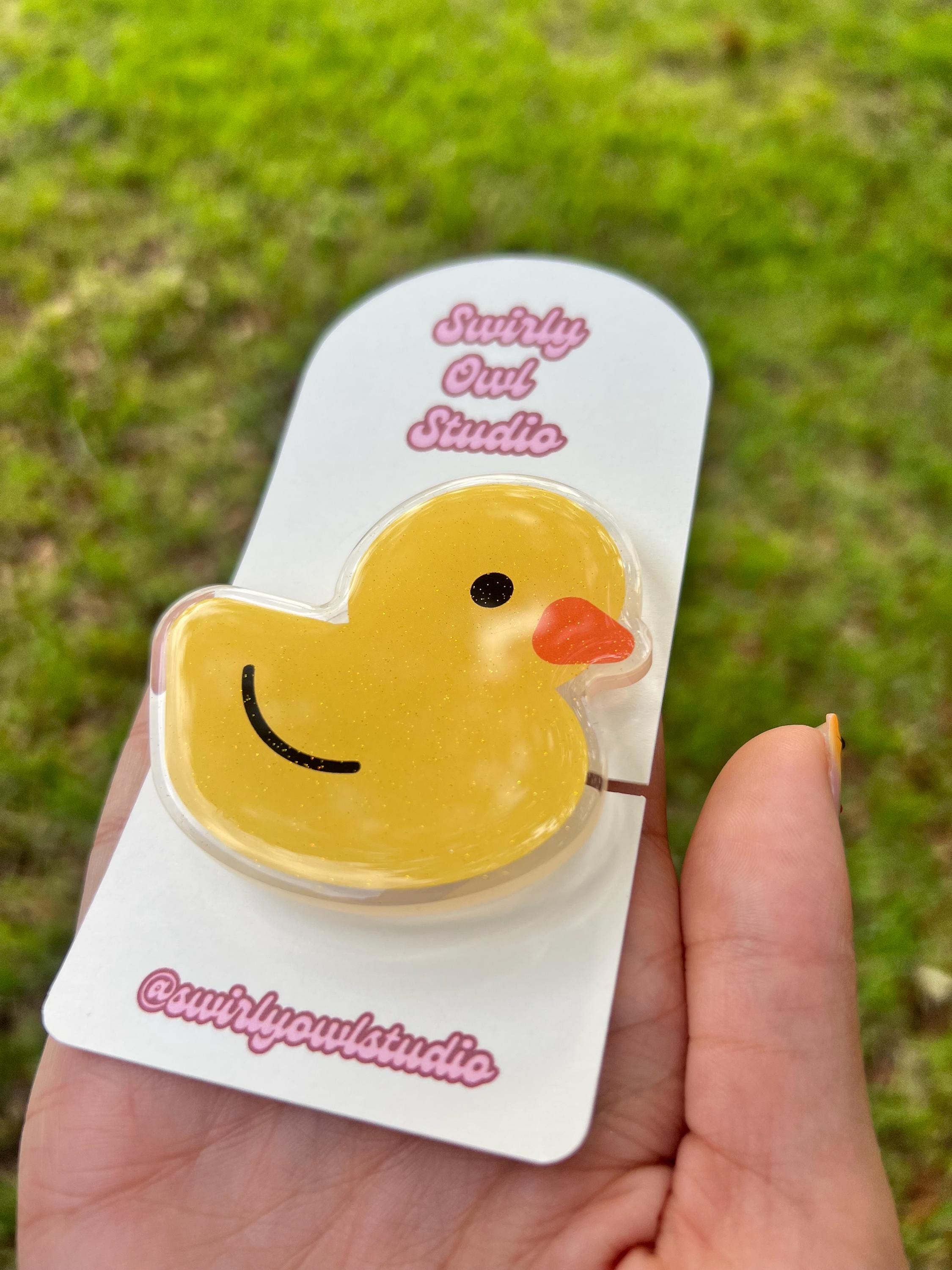 Glitter Rubber Duck Magnetic Kindle Grip- Cute Phone Stand Accessory - Phone Holder for Bookish Lovers - Gift for Book Lovers