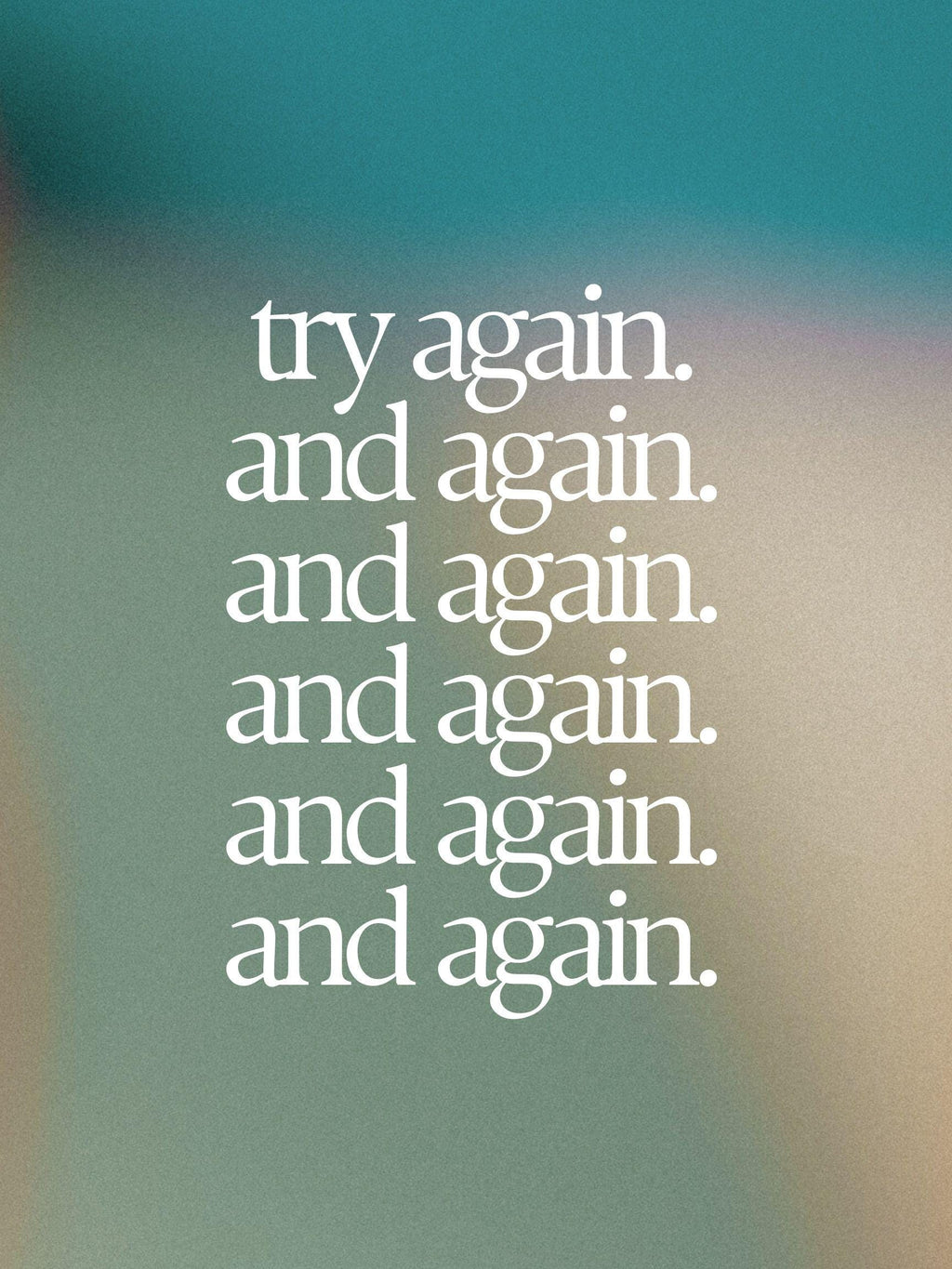Try Again Print, Minimalist Typography Art (Digital Download)