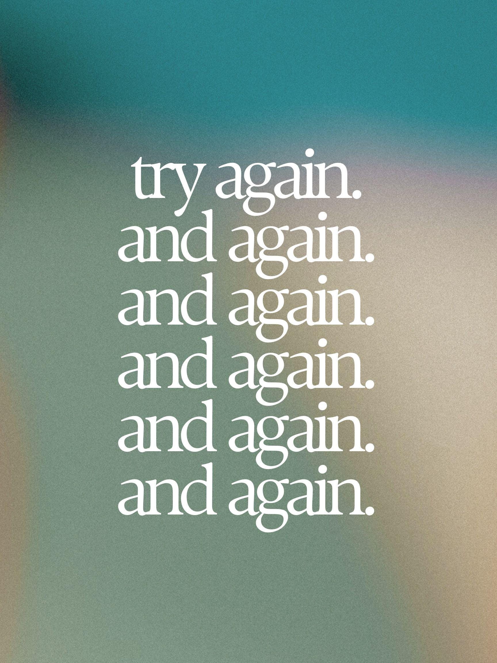 Try Again Print, Minimalist Typography Art (Digital Download)