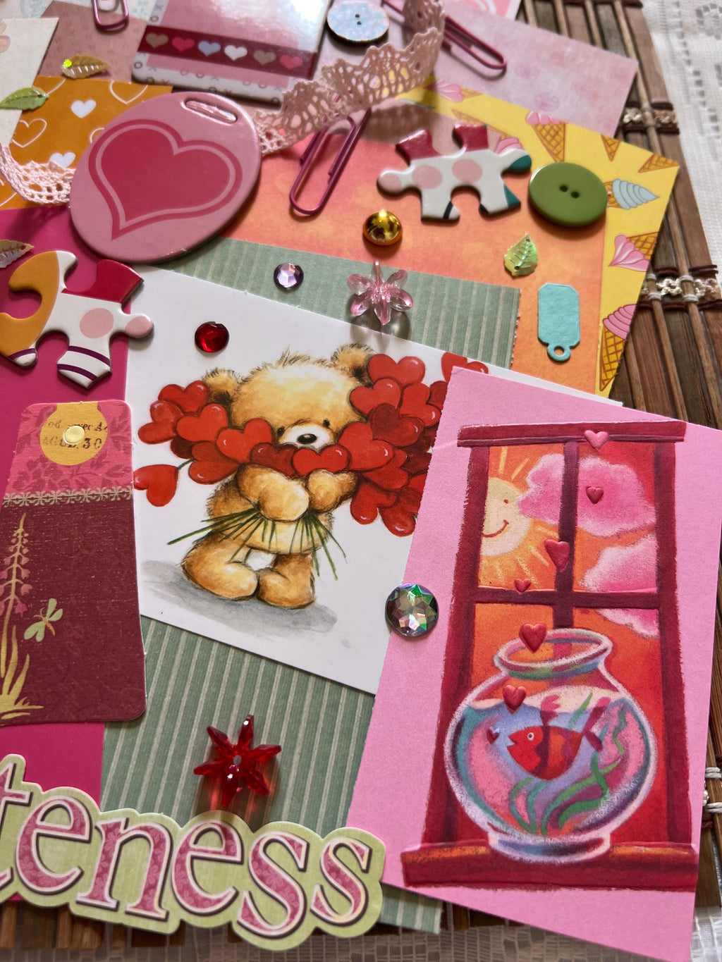 Y2K Valentine Junk Journal Kit, Retro Ephemera, Scrapbook Supplies